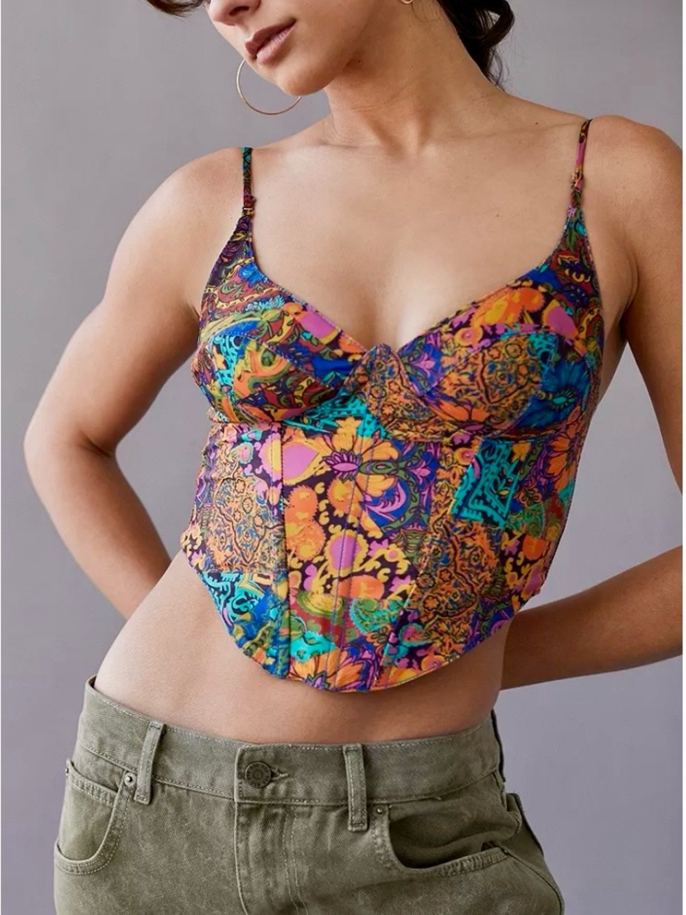 Urban Outfitters Karissa Bustier Corset Crop Top Size Small